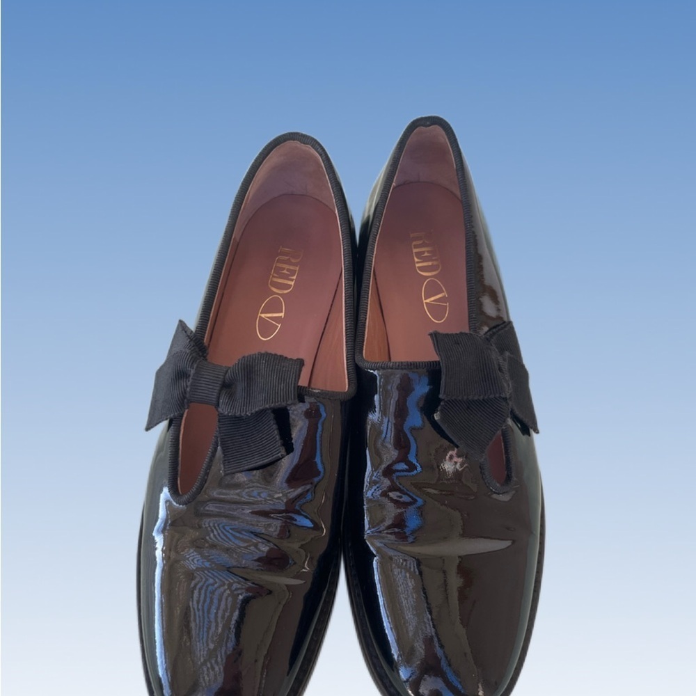 RED Valentino Glossy Black Moccasins with Bow size EU 36 US 5.5 /6